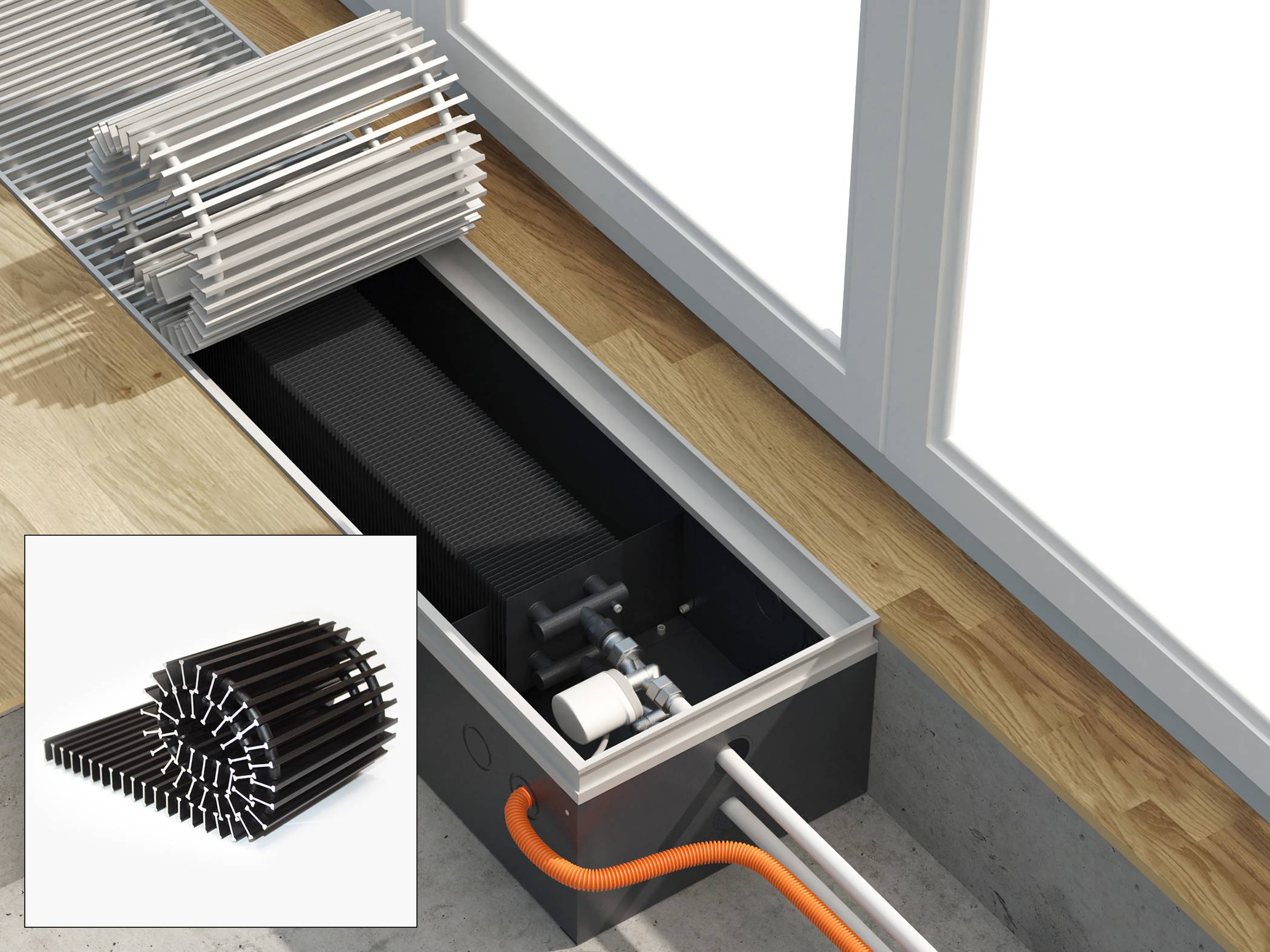 Выбор и установка внутрипольных конвекторов водяного отопления