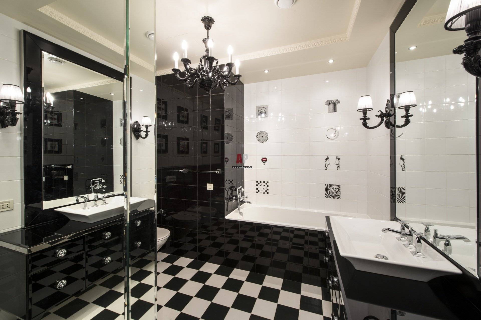 Ванная комната черно-белая: особенности использования цветов