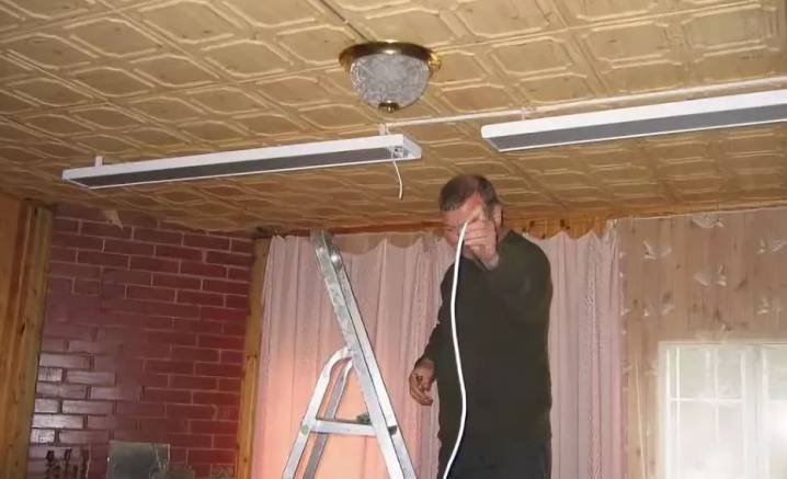 Как установить инфракрасный обогреватель на потолок?