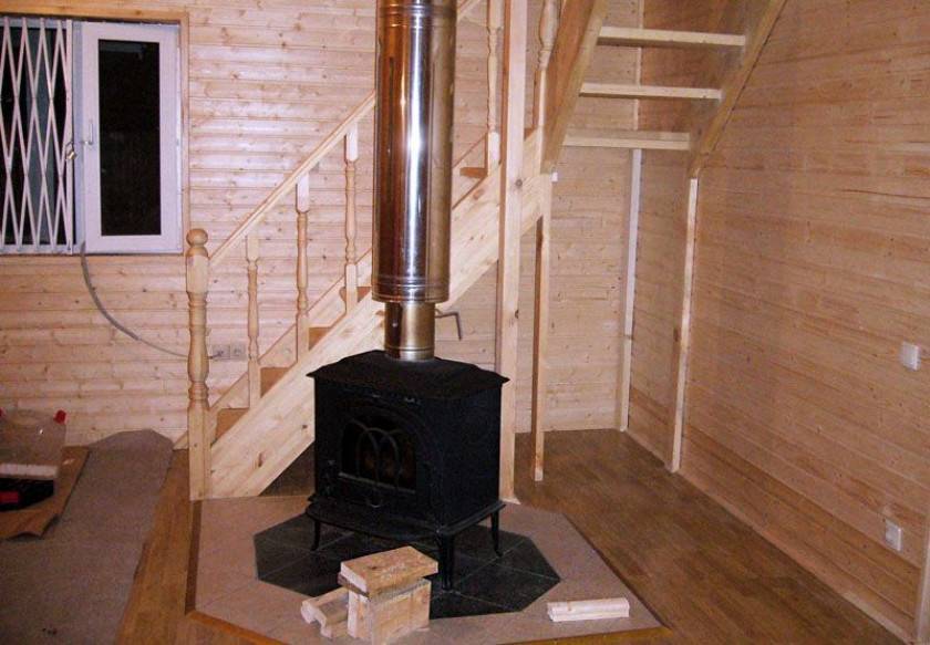 Установка печи в деревянном доме: строительство, установка и монтаж котлов, фото