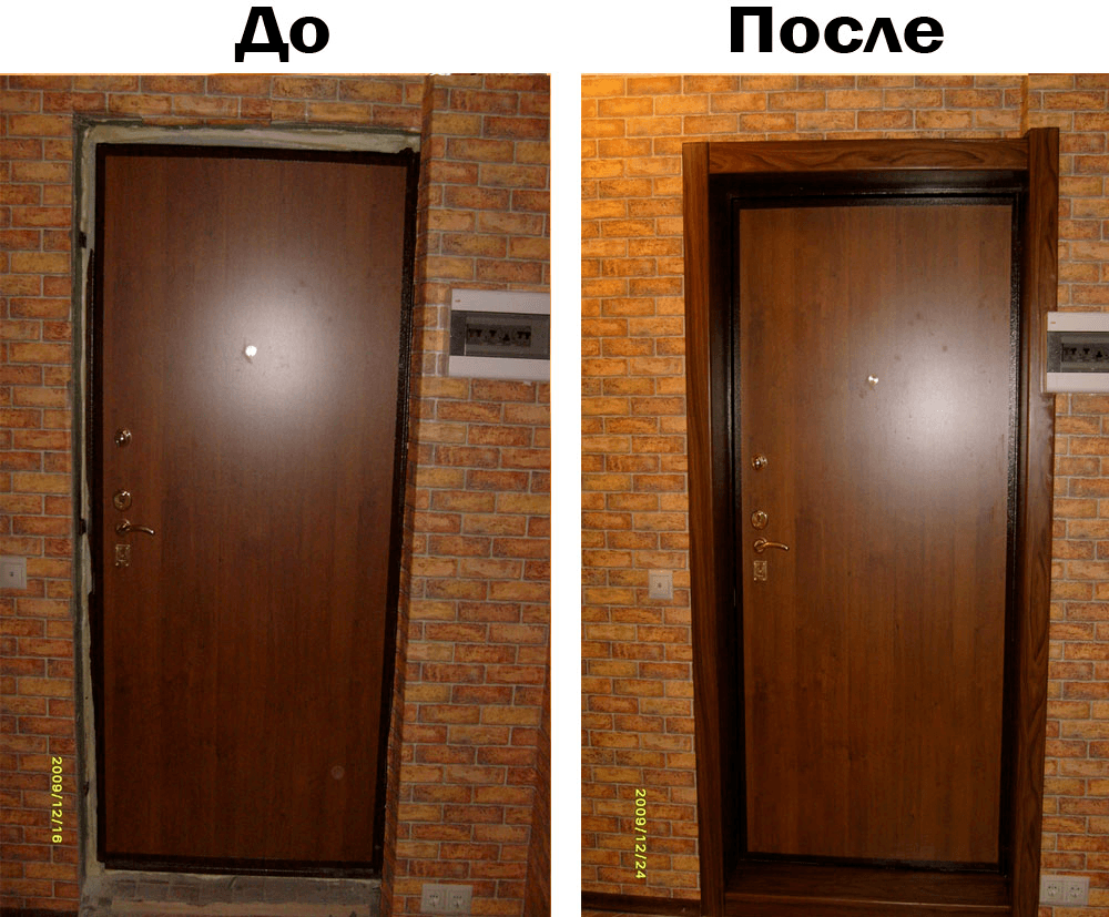 Откосы входной двери: варианты отделки