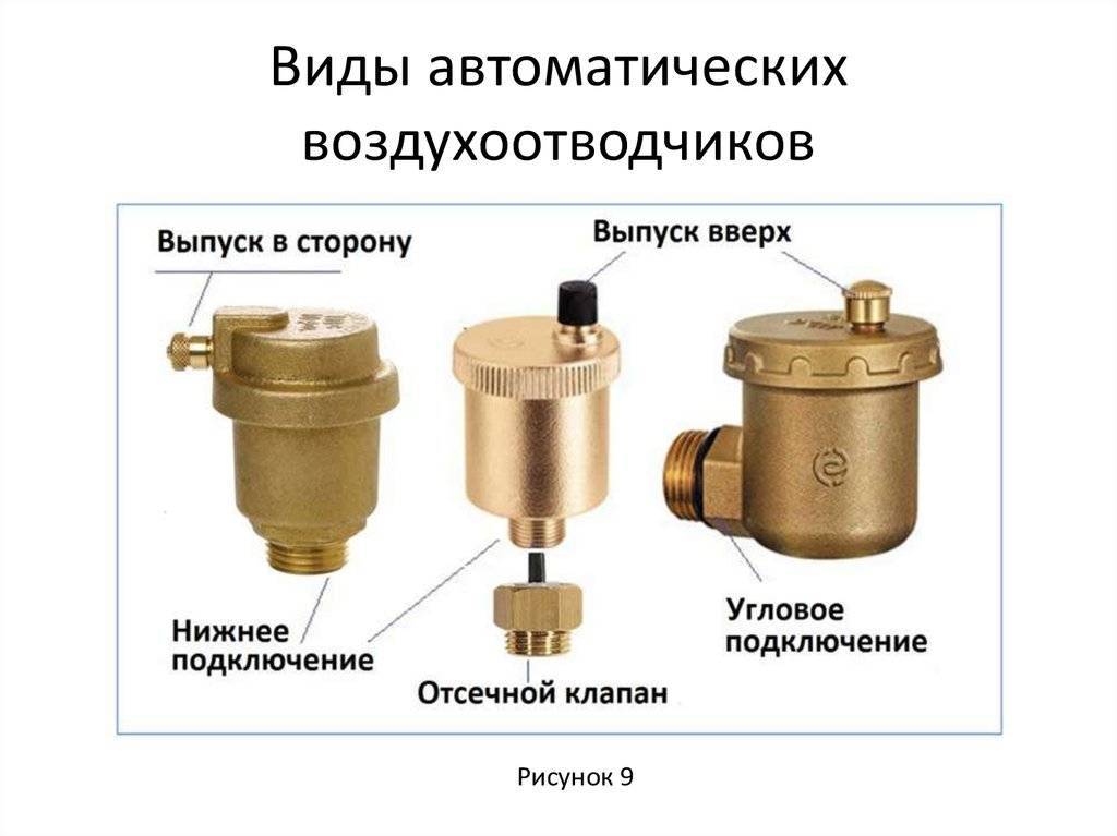 Воздухоотводчики для систем отопления: виды и установка
