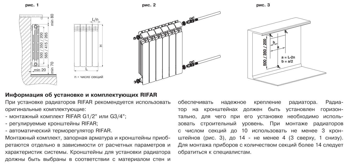Монтаж и установка биметаллических радиаторов отопления своими руками